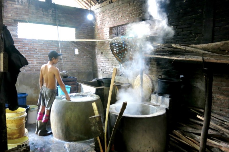 Making tofu in Borobudur-Java