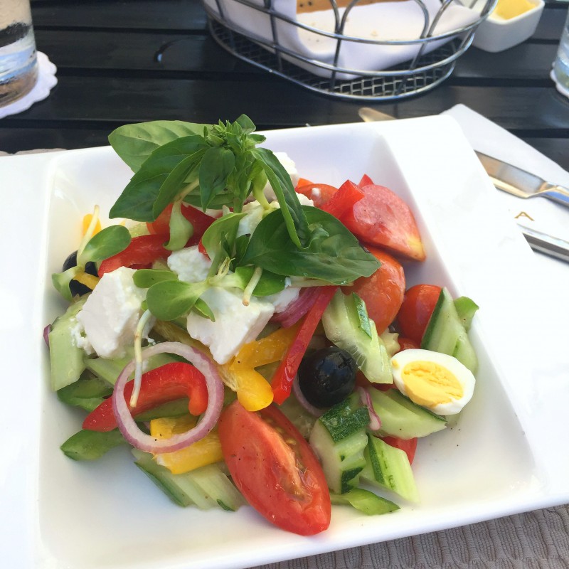A delicious salad for lunch at The Layana Resort and Spa on Koh Lanta.