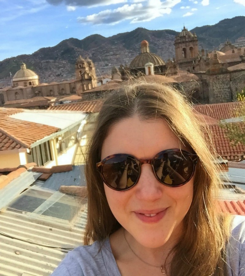 Sunny rooftop views over Cusco, Peru.