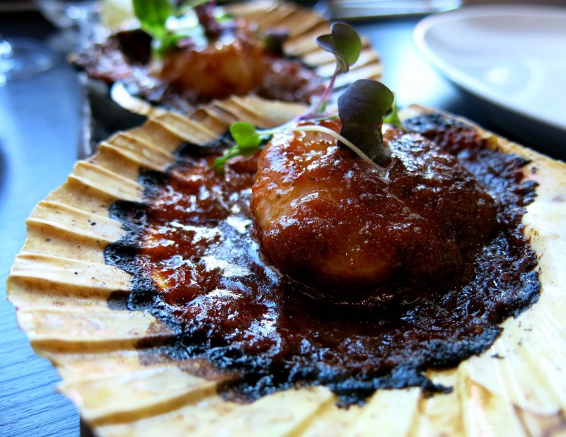 Delicious Thai scallops at Mango Tree restaurant in London.