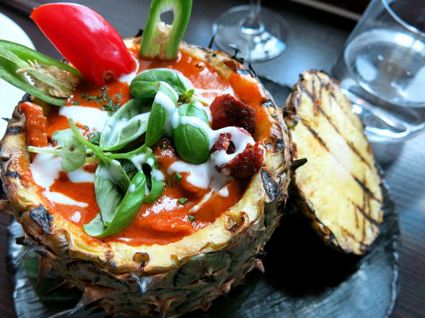 The signature dish at Mango Tree is their duck red curry served in a pineapple. It's delicious! | Thai restaurant London