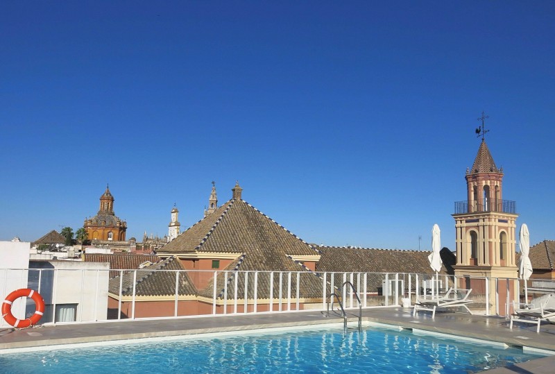 Hotel Fernando III is in the heart of the old town of Seville. It has an amazing rooftop pool!