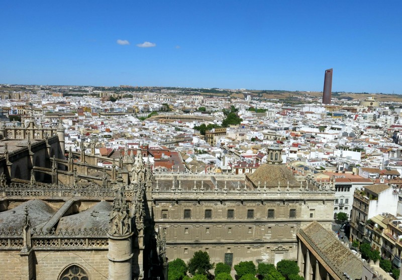 Views from the top of The Giralda, part of Seville Cathedral. Find out how you can beat the queues over on the blog.