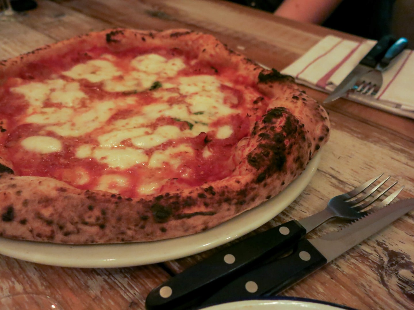 Delicious pizza at Meridionale in Fulham, London.