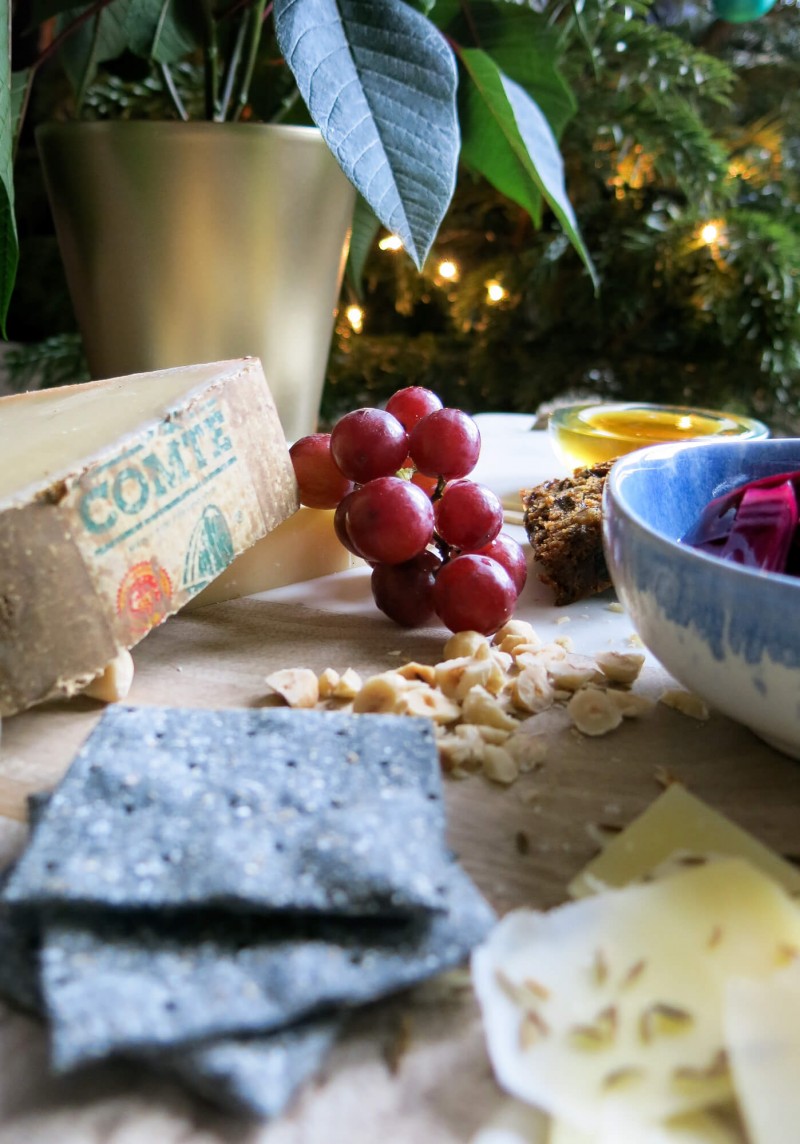 How to make the perfect Christmas cheeseboard, including lots of different textures and flavours like honey and pickled red cabbage.