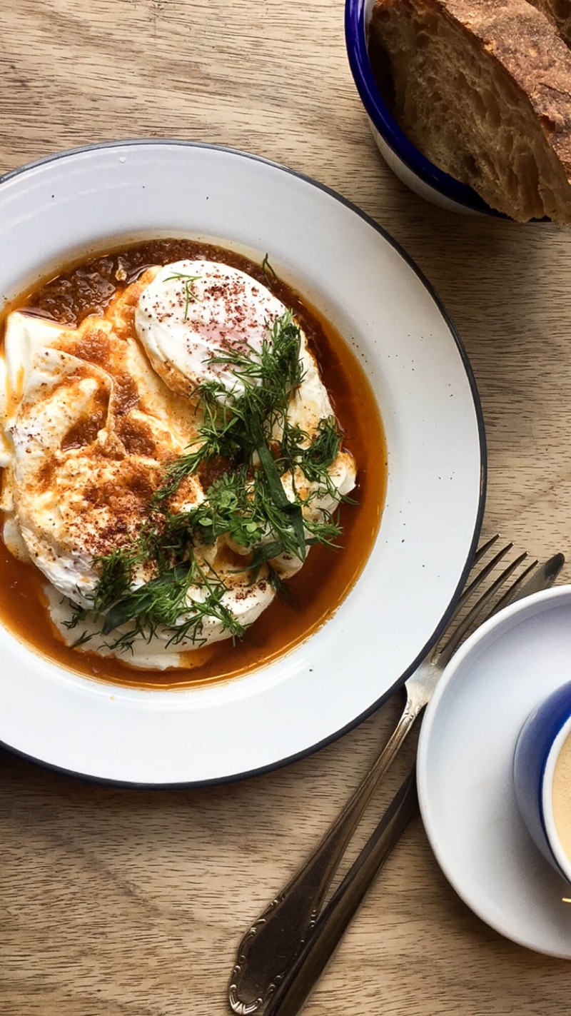 The epic Turkish eggs at St David Coffee House in Forest Hill. Some of the best eggs in London!
