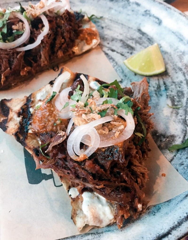 The awesome lamb tacos from Breddos Tacos on Kingly Street, London.