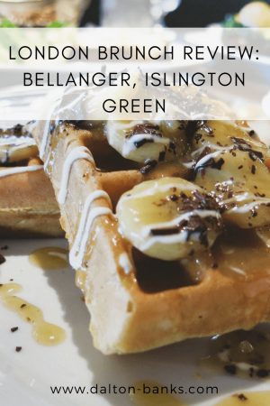 London brunch review. Brunch at Bellanger, Islington Green. Banana and chocolate waffles!