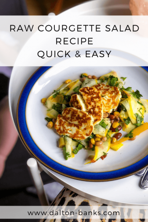 Raw courgette salad recipe thats quick and easy to make. With beans, lemon, mint, parsley.